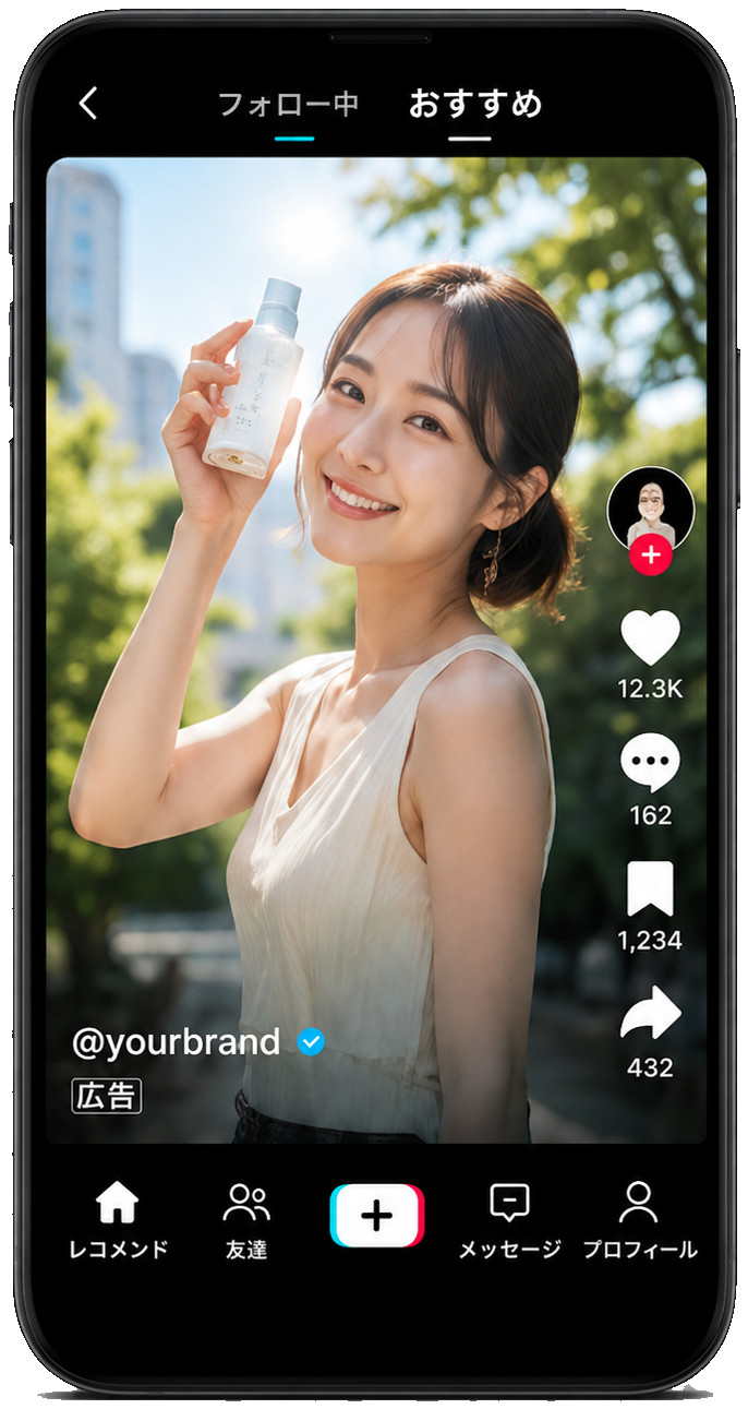 SNS広告として配信される動画イメージ